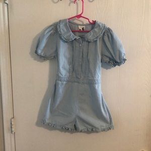 Girl size 6 blue Jean Romper